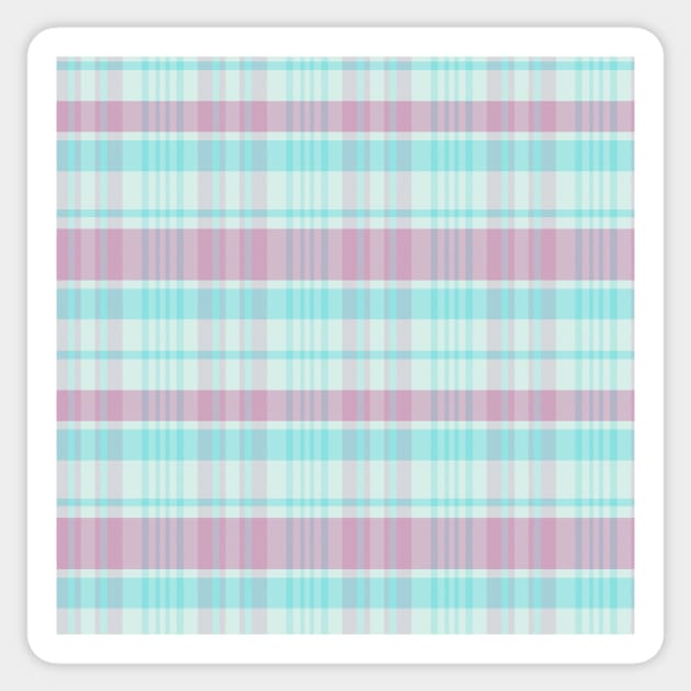 Pastel Aesthetic Calan 2 Hand Drawn Textured Plaid Pattern Sticker by GenAumonier